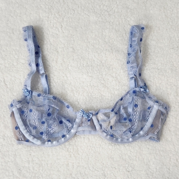 New!For Love and Lemons Harper Raffle Polka Dot Lace Bra - Picture 5 of 14